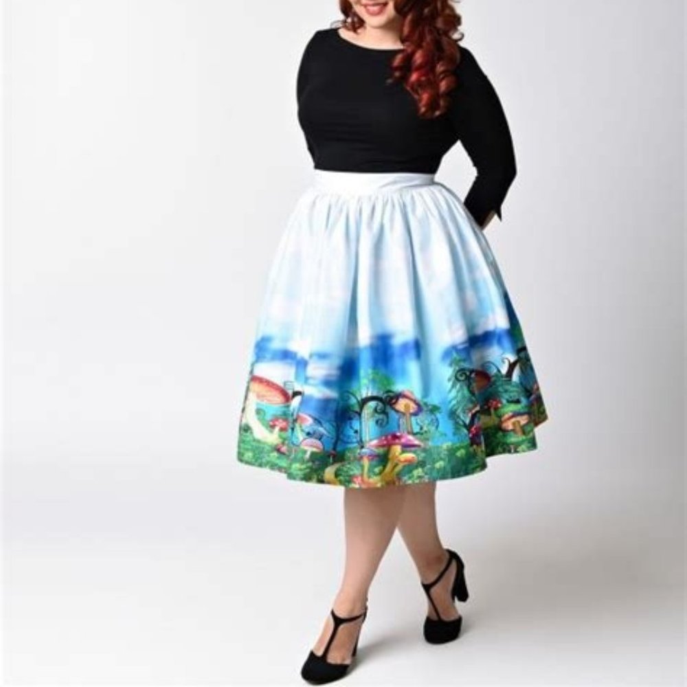 Unique Vintage Wonderland Swing Skirt